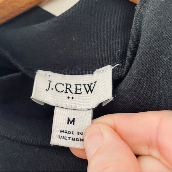 J. Crew Bodysuit Medium Black Mock Turtleneck Buttons - Picture 6 of 8